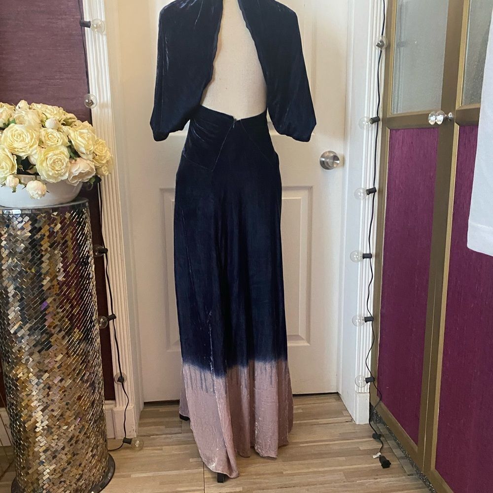 BCBG MaxAzria Runway crushed velvet maxi dress, size 0 - Picture 8 of 12